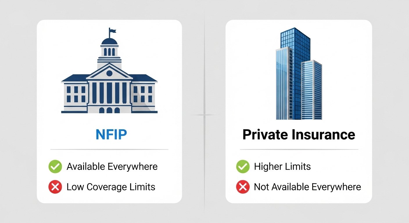Finding Affordable Coverage: A side-by-side comparison of NFIP and private flood insurance options for homeowners in low-risk Alabama areas, highlighting the trade-offs between availability and comprehensive coverage. By USA Insure Today Finding Affordable Coverage: A side-by-side comparison of NFIP and private flood insurance options for homeowners in low-risk Alabama areas, highlighting the trade-offs between availability and comprehensive coverage. By USA Insure Today